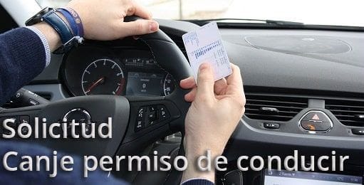 canje permiso de conducir