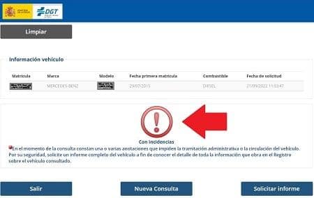 Informe de tráfico con incidencias informe reducido con incidencias
