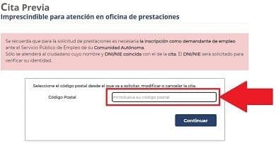 Anular cita SEPE 3 CODIGO POSTAL PARA ANULAR CITA