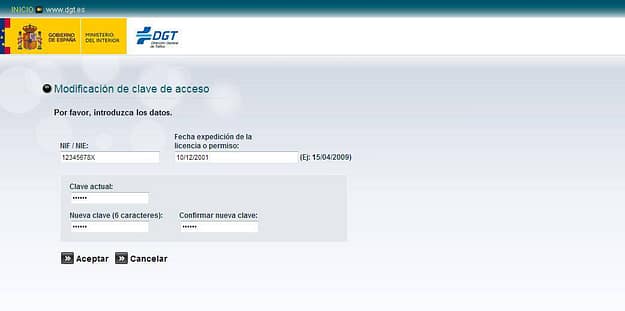 datos y clave para la consulta punto dgt