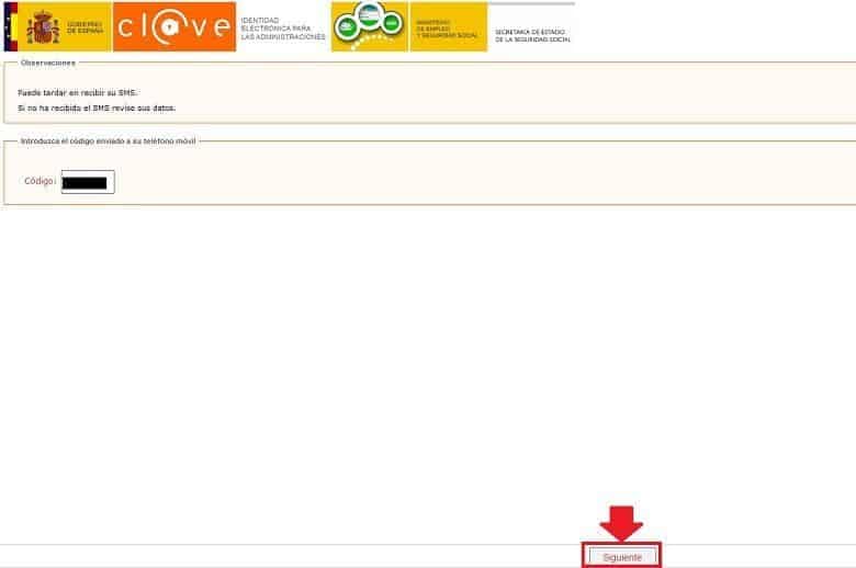 Registro en sistema Clave permanente 6 sistema clave sms