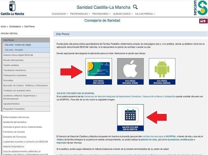 Cita previa médico en Albacete 1 Cita previa médico Castilla la mancha sescam