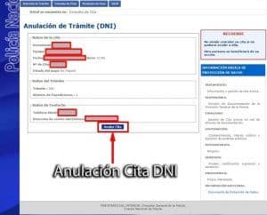 anulación cita dni por internet